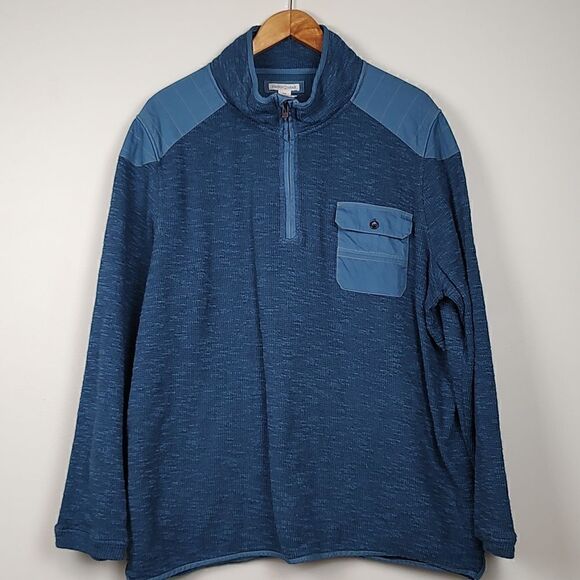 Carbon2Colbalt Quarter Zip Men's Long Sleeve Cotton Pullover Sweater Size XL - Picture 1 of 12